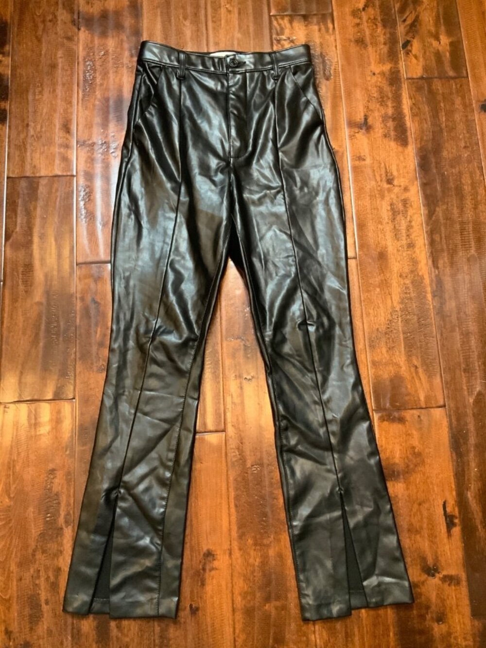 Abercrombie & Fitch Black Vegan Leather Skinny Ultra High Rise Pants Size 4